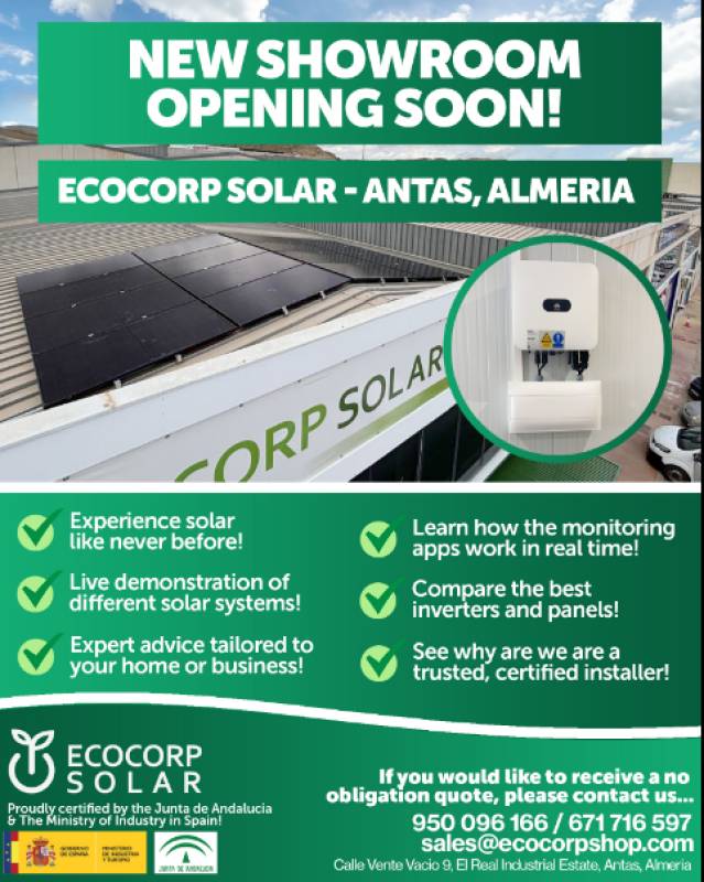 New Ecocorp Solar showroom coming to Almeria