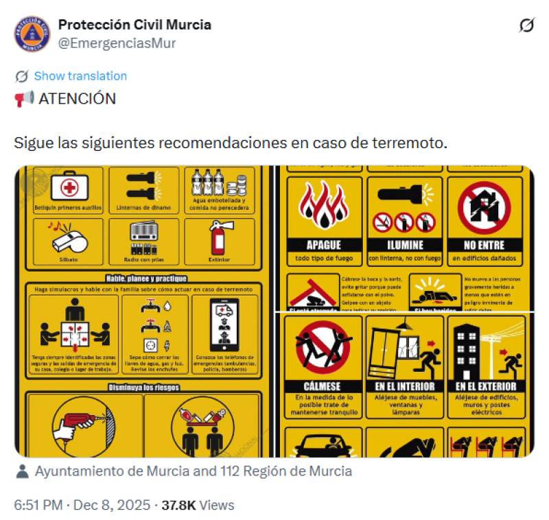 Murcia hit by 2.6 magnitude earthquake