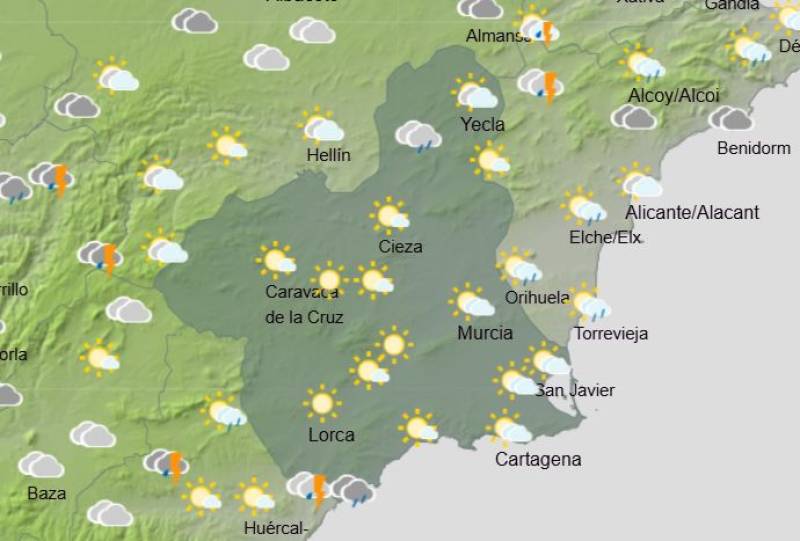 More rain forecast for the entire week: Murcia weather forecast December 15-18