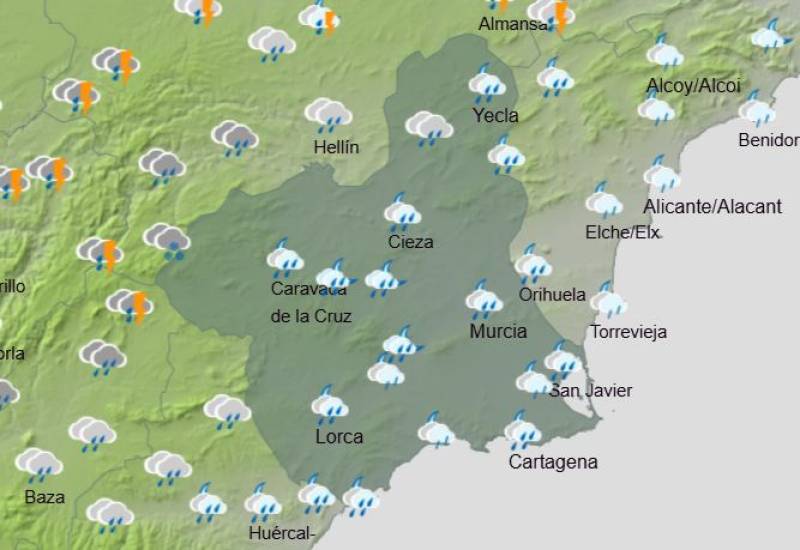 Murcia weekend weather forecast December 18-21: More rain on the way