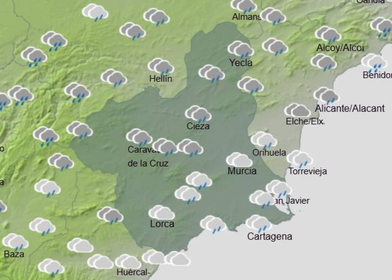 Rain on Saturday, but much drier overall: Murcia weekend weather forecast March 12-15